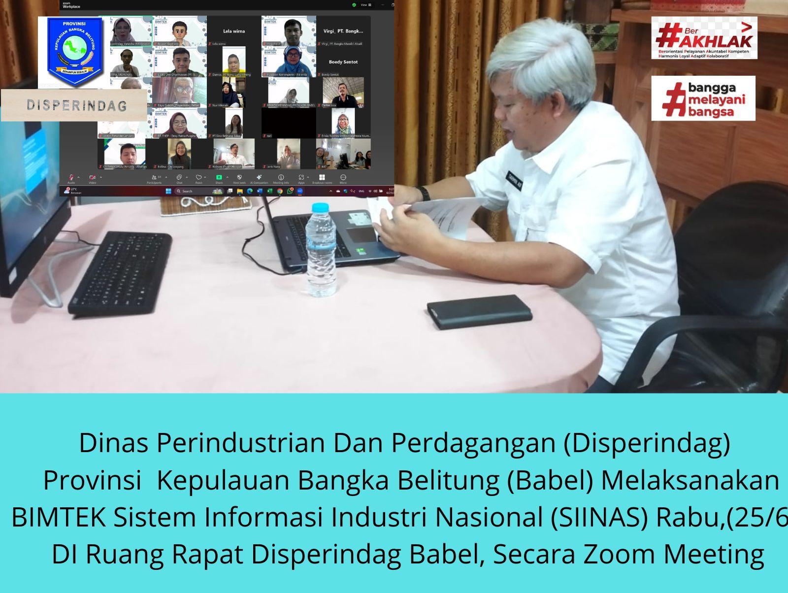 Disperindag Babel Gelar Bimtek Siinas. Tarmin; Perusahaan Wajib Mendaftarkan Usahanya. 