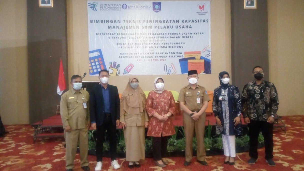 Ditektur Penggunaan dan Pemasaran Produk Kemendag RI, Membuka Acara Bimtek Peningkatan Kapasitas Manajemen SDM Pelaku UMKM Babel