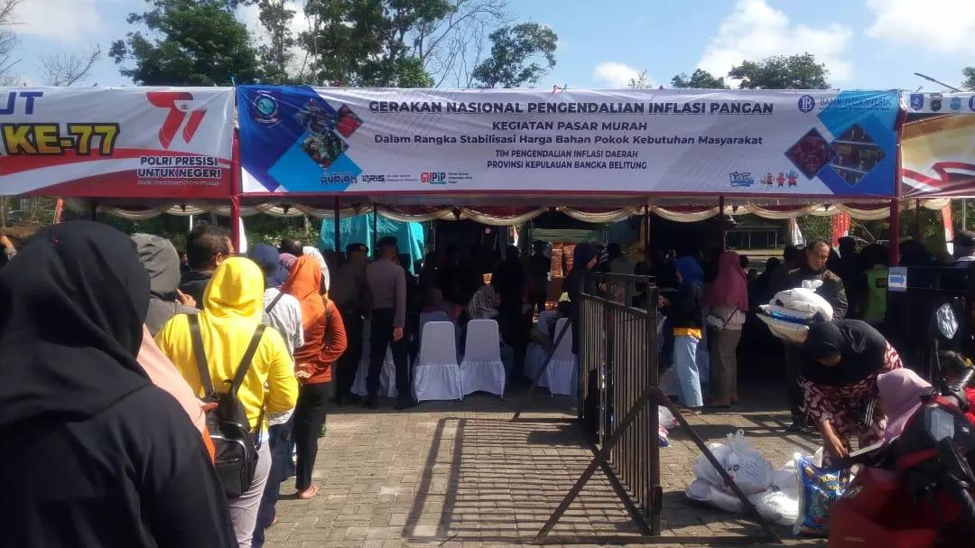 Disperindag Provinsi Babel Salurkan 3000 Paket Sembako, Dalam Operasi Pasar Murah Bersubsidi