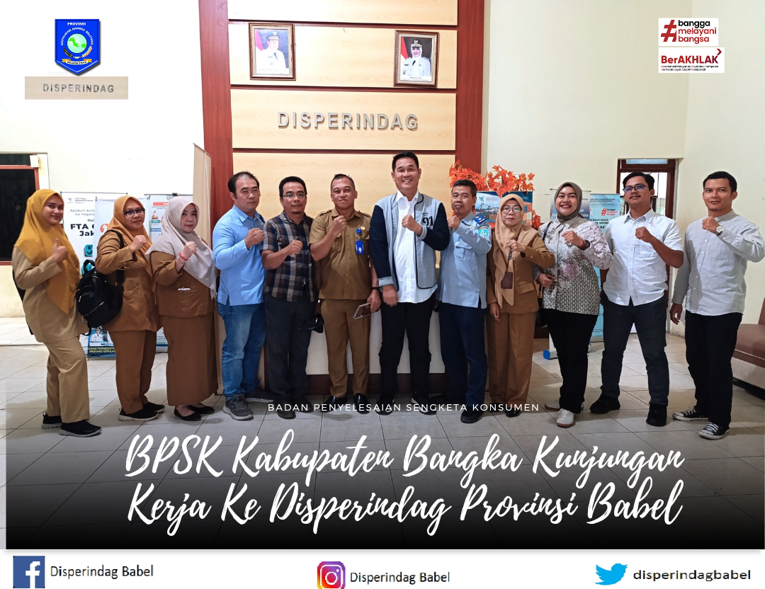 Perkuat Tufoksi BPSK. BPSK Kabupaten Bangka Kunjungi Disperindag Babel. 