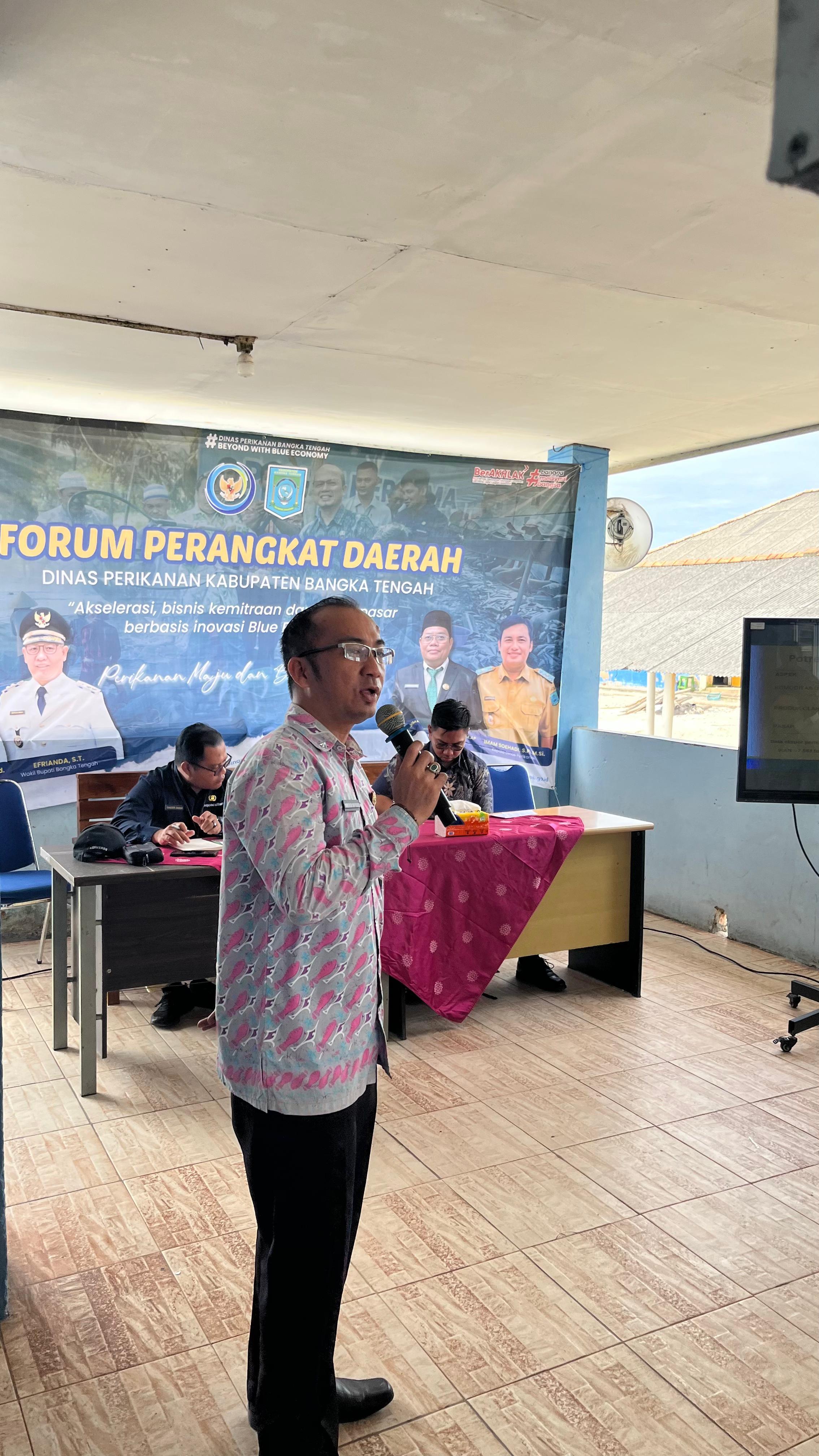Di Acara Forum Perangkat Daerah, Dinas Pertanian Kab. Bateng. Kepala Disperindag Babel, Paparkan Blue Food Berbasis Hilirisasi Produk Perikanan