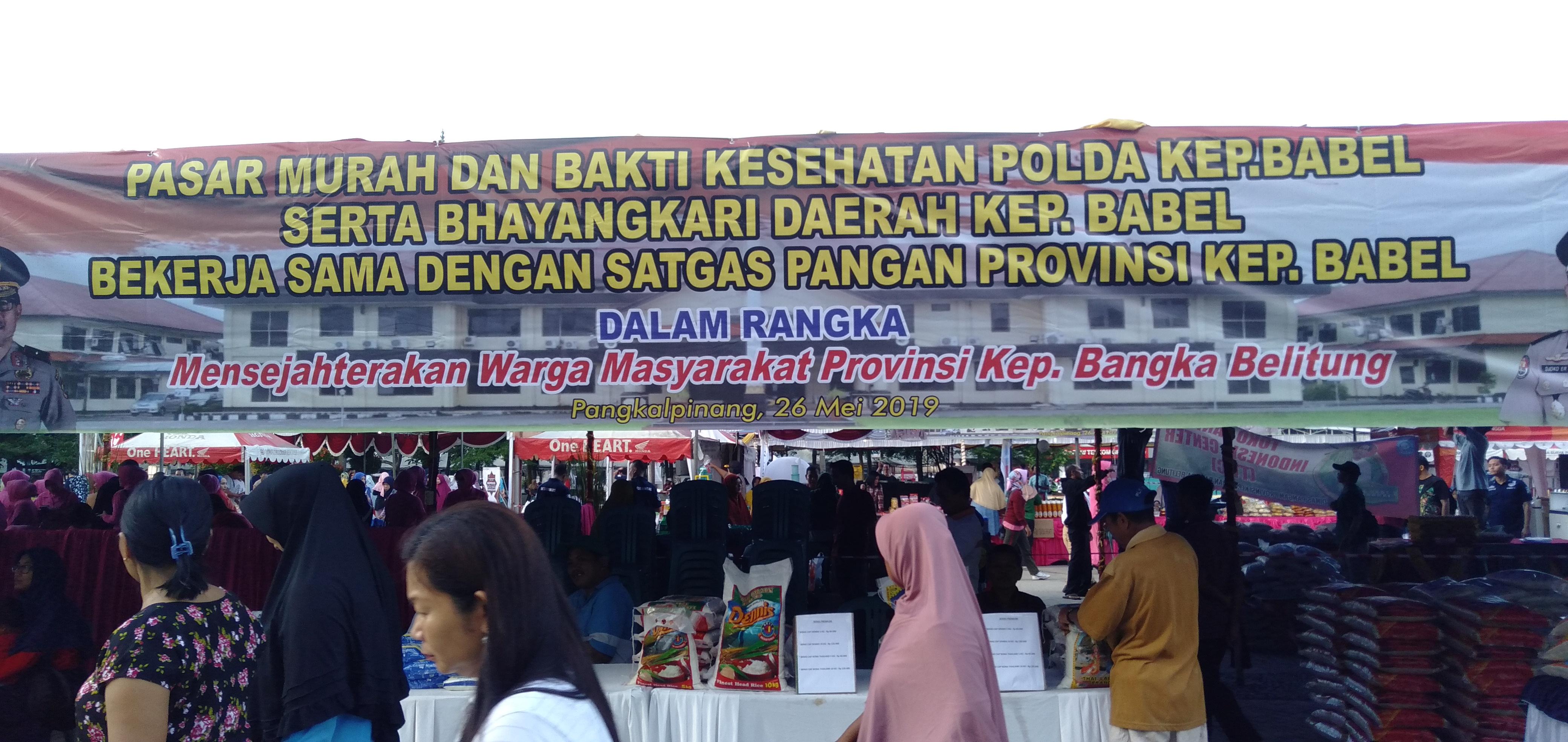  Polda & Satgas Pangan Babel Selenggarakan Pasar Murah