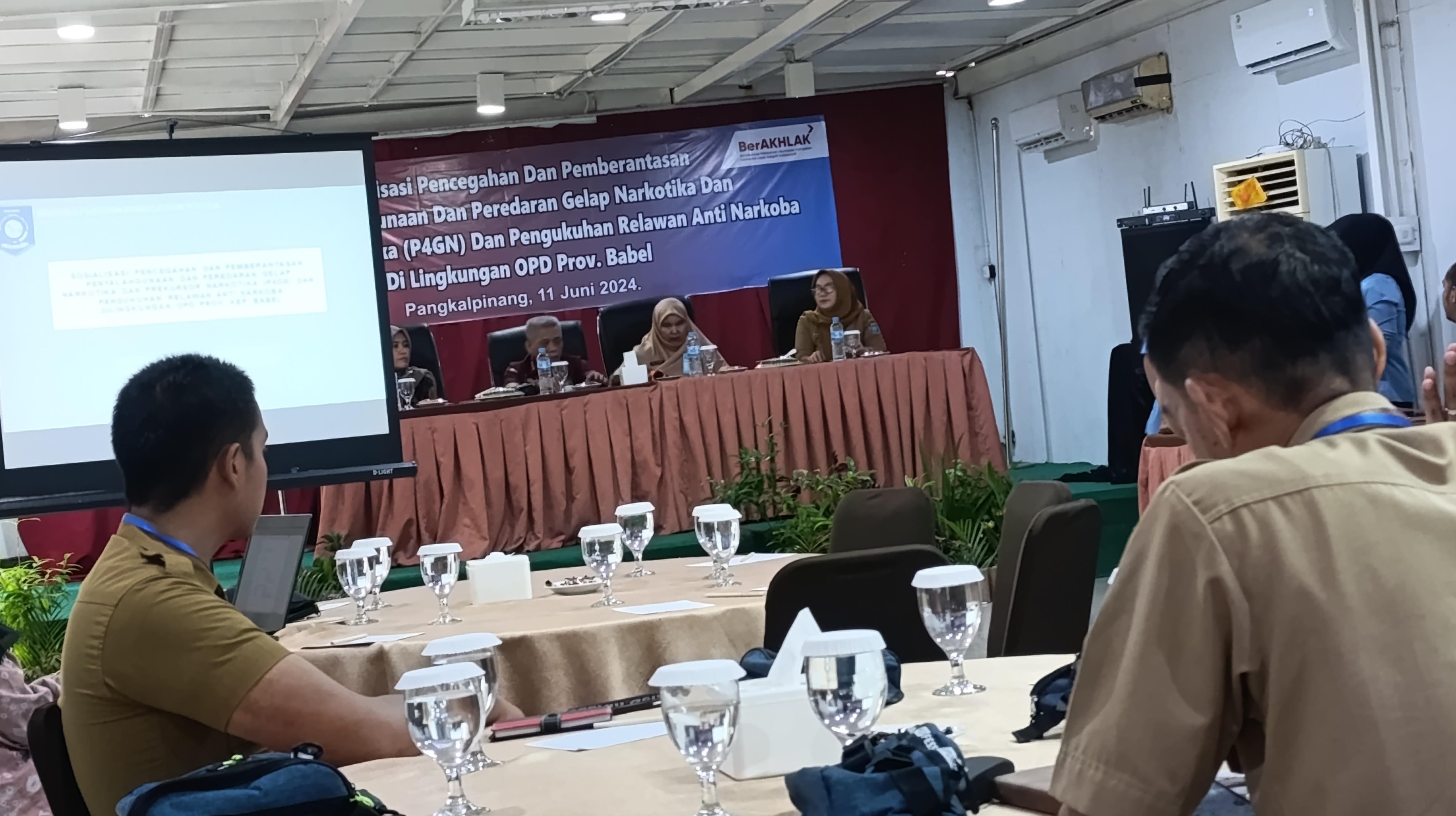 Disperindag Babel Bersama OPD Premprov. Babel Dikukuhkan Jadi Relawan Anti Narkoba. 