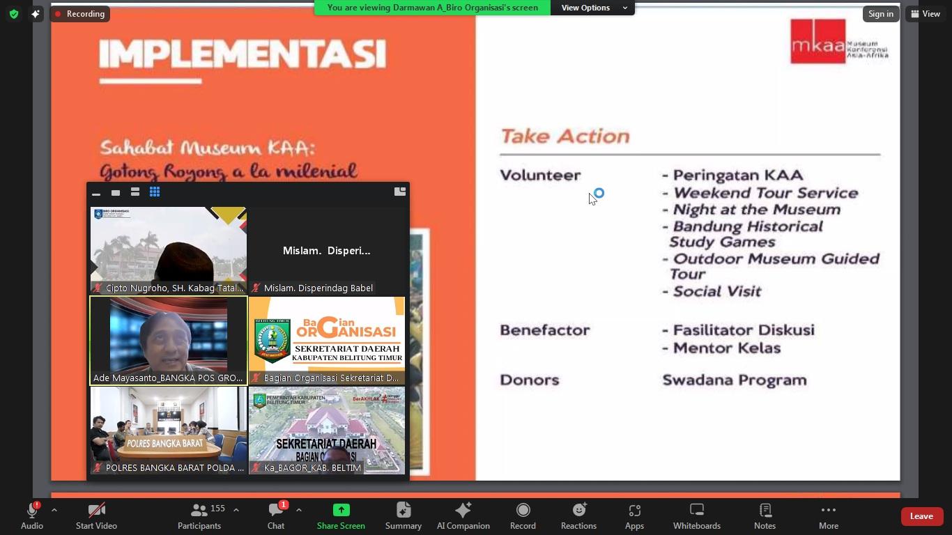 Disperindag Babel Ikuti Sosialisasi Inovasi Pelayanan Publik. Cipto "setiap OPD minimal satu inovasi yang berkelajutan".