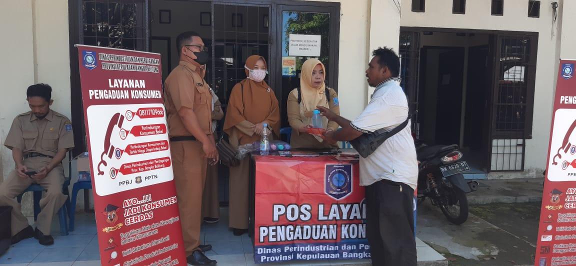 Lindungi  Hak Masyarakat Babel, Disperindag Buka Pos Layanan Pengaduan Konsumen Di Pasar Baru Muntok