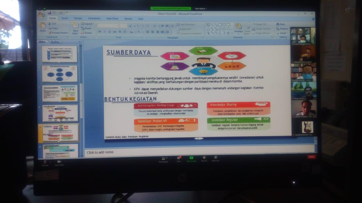 Rapat Pembentukan Komite Advokasi Daerah Babel di Gelar secara Virtual